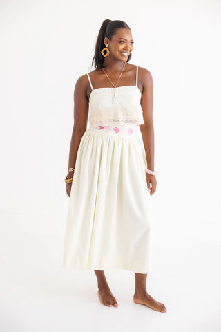 Mitzy Maxi Skirt - Palm Beach Pearl with Fish