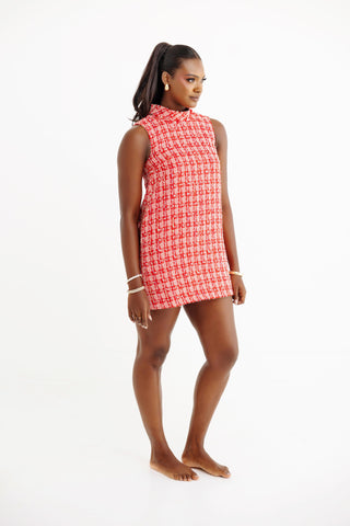 Mod Dress Mini - Red Tweed