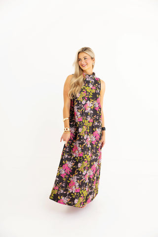 Maxi Mod Dress - Floral Brocade