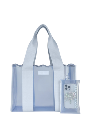 Jelly Crochet Tote with Phone  Pouch - Carolina Blue