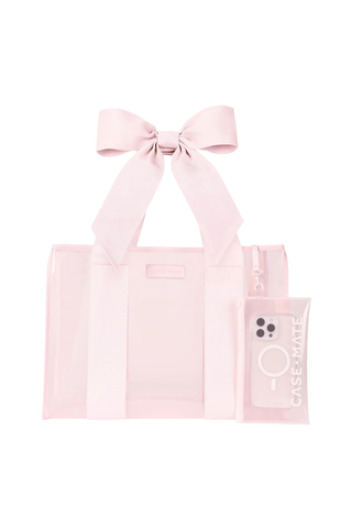 Jelly Bow Tote with Phone Pouch - Ballet Pink