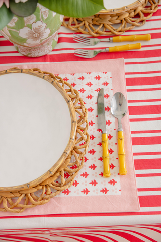 Sorry For Partying Placemat (Set of 4) - Dot Dot Doo Dad - Regatta Red with Border