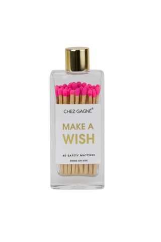 Make a Wish - Bright Pink Matches in Glass Bottle