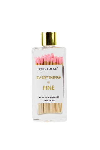 Everything is Fine - Light Pink Matches in Glass Bottle