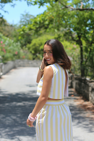 Opal Open Back Top - South Florida Sunny Stripe
