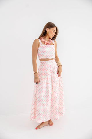 Camille Crop Top - Dot Dot Doo Dad - Cat Island Coral