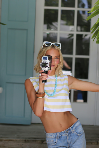 Opal Open Back Top - South Florida Sunny Stripe