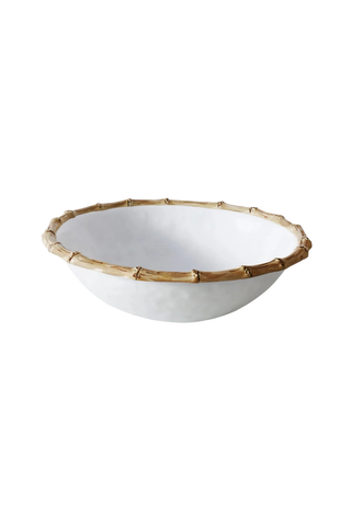 VIDA Bamboo Large Salad Bowl - White and Natural