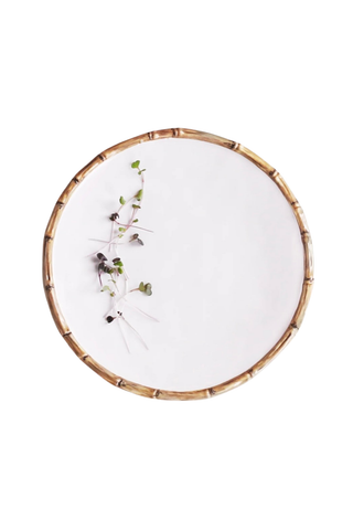 VIDA Bamboo 11" Dinner Plate (Set of 4) - White and Natural