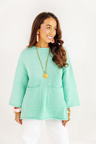 Pearl's Patch Pocket Sweater - Grenada Green