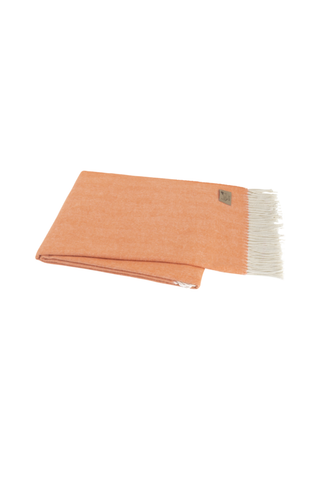 Papaya Italian Herringbone Throw