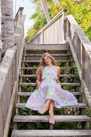 Maude's Midi Skirt - Palm Beach Pansy