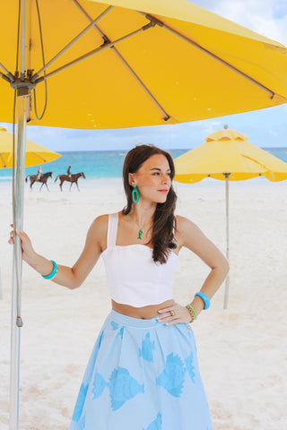 Camille Crop Top - Worth Avenue White