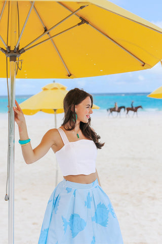 Camille Crop Top - Worth Avenue White