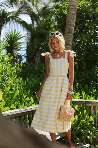 Dorris Day Dress - South Florida Sunny Stripe