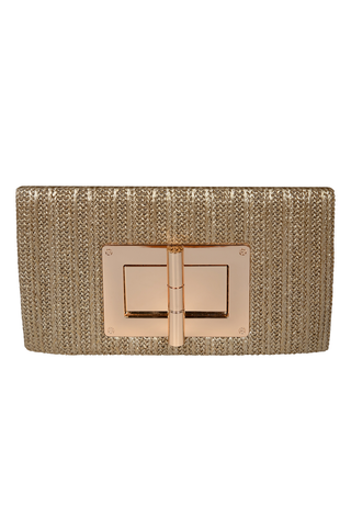 Lillian Straw Clutch - Gold