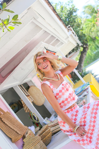 Dottie Top - Coral Diamond