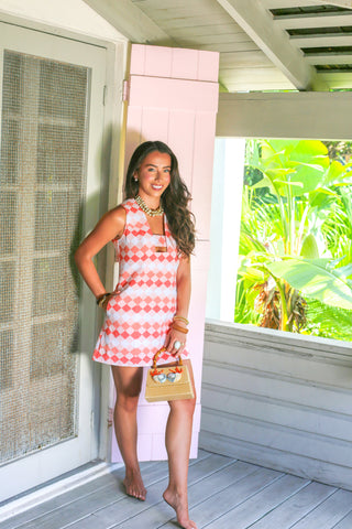 Sleeveless Deco Dress Mini - Coral Diamond