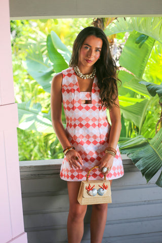 Sleeveless Deco Dress Mini - Coral Diamond