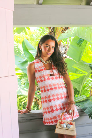 Sleeveless Deco Dress Mini - Coral Diamond
