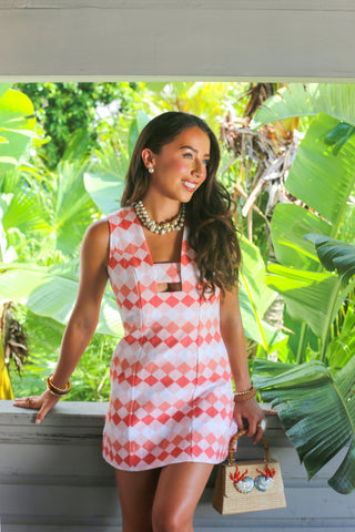 Sleeveless Deco Dress Mini - Coral Diamond