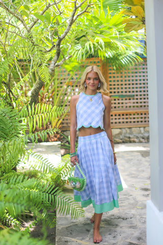 Gidgett Tootle Top - Bayside Blue Check