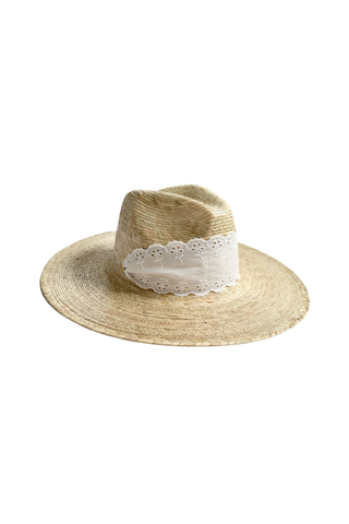 Zinnia Sun Hat - Wide & Short Lace Eyelet Ribbon
