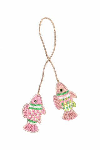 Bag Charm - Pink and Green Fish