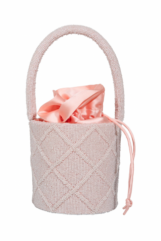 Bucket Bag - Light Pink Trellis