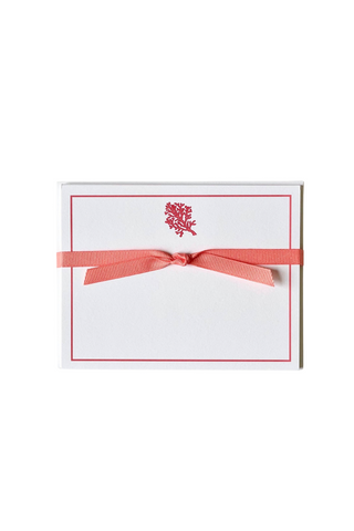 Flat Note Card Set - Coral
