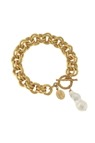 Double Link Baroque Pearl Bracelet