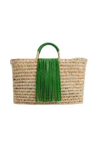 Zwina Fringe Basket - Green