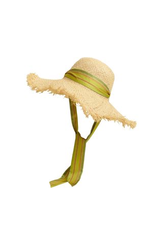 Frida x Lost Pattern Frida's Garden Straw Hat with Ribbon Tie