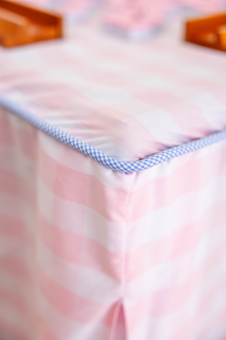 Muffy Mahjong Card Table Cover - Paradise Pink Gingham